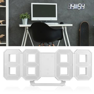 Preisvergleich Produktbild Moderne LED Digital Clock Wandleuchte Tisch Nacht Lampe 12 / 24 Stundenanzeige