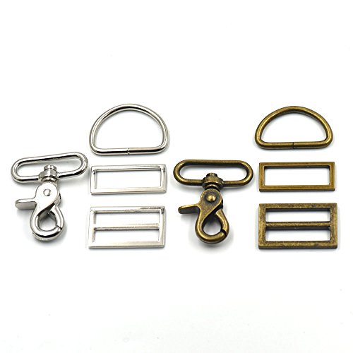 2 5 10 Sets 3,8 cm 38 mm Swivel Haken Clips Schnallen Triglides D Ring Rechteck Gurt Snap bronze - 4