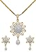 Zeneme American Diamond Gold Plated Pendant Set With Earring For Girls / Women RS.399.00