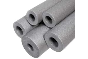 YEVZYDC Grey Foam Pipe Insulation/Tube Lagging Wrap Roll Copper Pipe Lag/Foam Tubing | Inside Diameter 15mm (6 x 1m, Wall Thickness - 13mm)