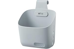 Stgbcst Kleiner Kunststoff-Hängekorb mit Haken,Platzsparender Stapelbarer Kleiner Hängekorb,Aufhängen mit Haken Ablaufloch, Pflanzkübel Zum Aufhängen für Badezimmer, Küche, Schlafsaal (grau groß)