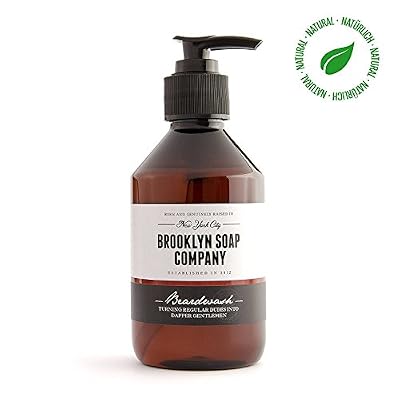 Brooklyn Soap Company shampoing à barbe, savon à barbe Beard Wash 250 ml ✔ nettoyage et entretien barbe - cosmétiques naturels de la BROOKLYN SOAP COMPANY ®✔ l'entretien barbe naturel pour l'homme moderne et idée cadeau