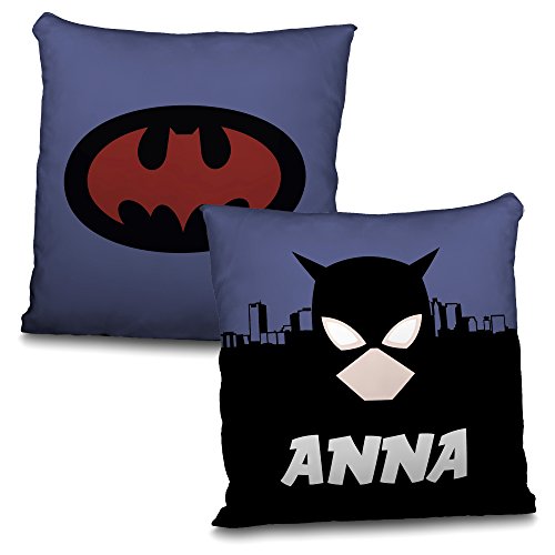 Lolapix Coussin personnalisé Superheroes avec nom. Super héros. Geek Divers modèles. Catwoman