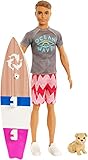 Con este muñeco Ken, la película "Barbie y los delfines mágicos" cobra vida gracias a su amigo perrito y a su genial tabla de surf