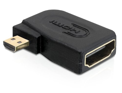 DeLOCK Mirco D Stecker auf abgewinkelt quer A Buchse Adapter High Speed HDMI mit Ethernet
