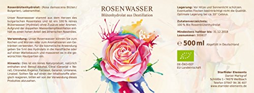 Rosenwasser Bio 500ml Hydrolat aus Wasserdampfdestillation ohne Alkohol - 3