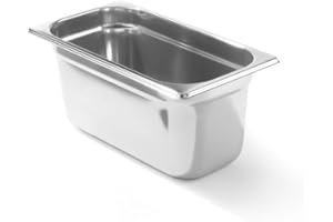 HENDI Recipiente GN 1/3,contenedor GN,apilable,resistente a Temperaturas de -40° a 300°C,apto para hornos,congeladores,calientaplatos,baño María,5.7L,325x176x(H) 150mm,acero inoxidable 18/10