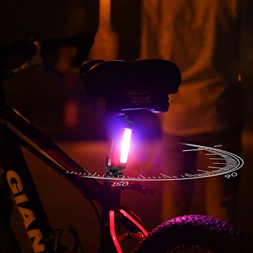 ThorFire Super Helles Rücklicht Fahrradlicht , 120 Lumen USB Wiederaufladbar Hintere Rücklicht Radfahren Lichter, 5 Lichtmodi LED Fahrradlicht alle Fahrräder, Helme oder Rucksäcke - 2
