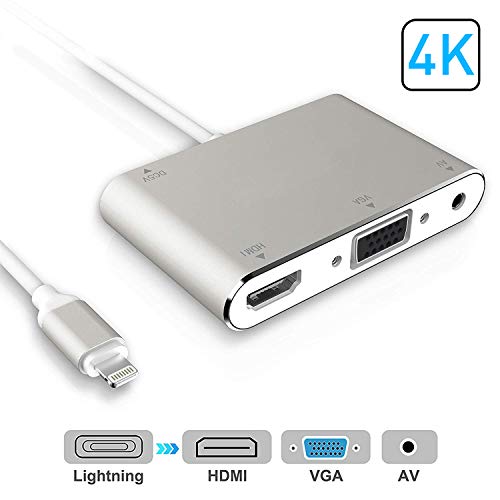 HDMI VGA AV Adapter Konverter, AMBER 2019 4 in 1 Plug and Play Digtal AV Adapter für iPhone/iPad...