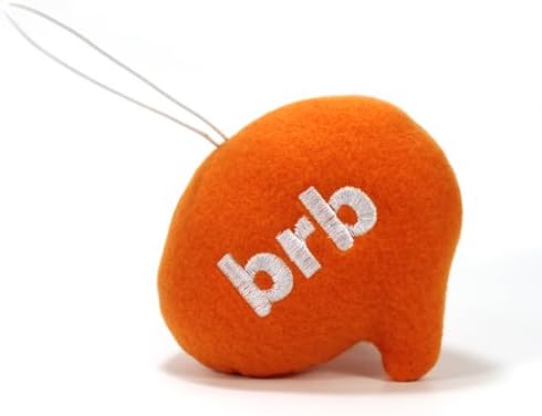 Throwboy Throwbabies "BRB" Chat Mini 3.5" Throw Pillow, Orange