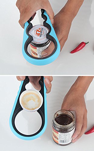 ADOO Cap Opener Dosenöffner, Cap Launcher Bier Weinflasche Opener und Deckelöffner Anti-Rutsch Gummi Jar Deckelöffner für eine Reihe von Größen - 5