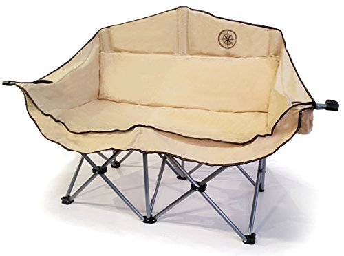 Preisvergleich Produktbild osoltus Doppel Faltstuhl Faltbank mit Weinglashalter Campingbank List