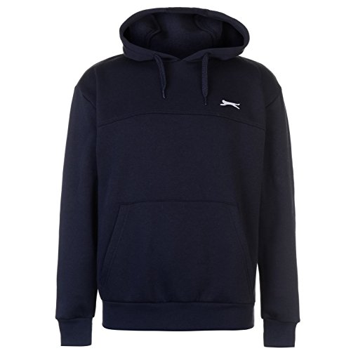 Slazenger Felpa con cappuccio da uomo, in pile, a manica lunga, Navy, M