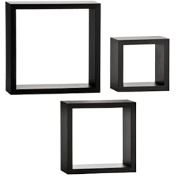 Premier Housewares 2402799 Lounge Cube Lot de 3 Étagères Murale en Noir
