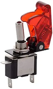 AUTO MT Red Toggle Switch With Aircraft Safety Cover For All Vehicles