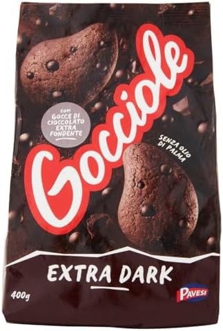 Pavesi Biscotti Frollini Gocciole Extra Dark con Cioccolato Fondente, 400g