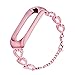 Produktbild für Xiaomi Mi Band 3 Uhr Intelligent Uhr Smart Watch Ersatz Diamant Edelstahl Kette Riemen Uhrenarmband Armband Handschlaufe Strap für Herren Damen (Rosa)