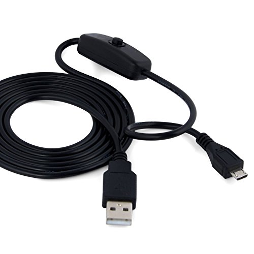 Aukru Schaltbarem Kabel Micro USB Ladekabel mit schalter für Raspberry Pi ,Samsung,Sony,Nexus,HTC,LG,Blackberry,Motorola,Nokia und andere Smartphones – 1.5 M - 6
