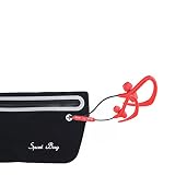 Wasserresistente Ultra Thin Elastische Gürteltasche, Alfort Unisex Sport Hüfttasche Flache Bauchtasche mit Kopfhöreranlass Geeignet für iPhone 7 / 7 Plus, Samsung Galaxy S8 / S8 + , Sony Xperia / Huawei / Android etc alle Handys unter 6,3 Zoll, Laufen Handytasche mit reißverschluss, Reflektierenden Streifen für Nachtsichtbarkeit für Fitness Jogging Fahrradfahren Sporttasche (Schwarz) - 