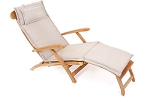 ROG garden-line AU84: Auflage FÜR DECKCHAIR 186 x 45 cm - Natur Creme