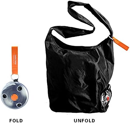Airven Lifestyle Reusable Shopping Bag, Creative Design Foldable Grocery (Black)