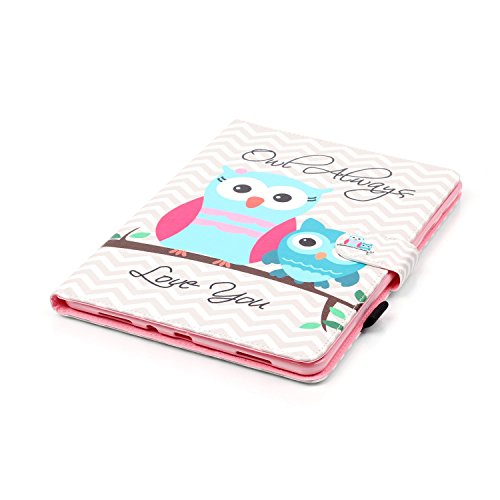 Samsung Galaxy Tab A 9.7 SM-T550 Hülle, DEENOR Colorful Painting and Stylish Drawing Wallet Case Book Style PU Leder Flip Protective Stand Schutzhülle Hülle für Samsung Galaxy Tab A 9.7 SM-T550. (Mother and child owl) - 5