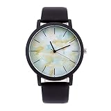 Uhren Mode Riss Marmor Zifferblatt Frauen Uhren Lederband Luxus Quarz Uhren Mädchen Damen Männer Casual Armbanduhr