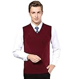 Knöpfe, 2 Fronttaschen GKKXUE Herren Herbst und Winter V-Ausschnitt Westen Jugend mit Kapuze lose ärmellose Pullover Business Plaid Strickweste