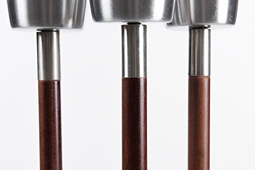 Fackel Gartenfackel 902 Ölfackel Edelstahl Metall Holz 110 cm silber - 5