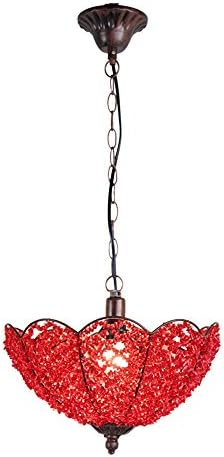 Pendant Lights High Brightness E14 Light Source European-style Modern Balcony Lanterns Bar Loft Barn Single-Head Chandelier Chain: 45 CM (Adjustable) AC 110-240 V ( Color : Red )