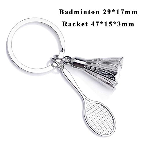 Price comparison product image Alger 6 pieces Alloy Badminton Racket shape KeyRing Keychain Pendant