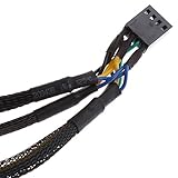 H HILABEE 15 cm 3/4 Pin Y Splitter Computer PC Lüfter Stromkabel 1 Bis 3 Schwarz
