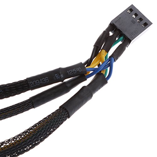 H HILABEE 15 cm 3/4 Pin Y Splitter Computer PC Lüfter Stromkabel 1 Bis 3 Schwarz