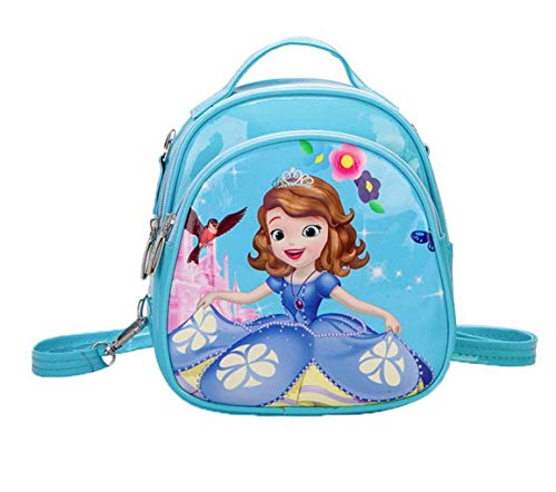 Preisvergleich Produktbild Fashion Cartoon Kinderrucksack Regenschutz Leder Schulrucksack Mädchen Mini Kindergartentasche Multifunktional TravelLite Diebstahlsicherer Kinder Rucksack (Blau)