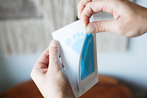 Pearhead 00008 Neugeborene Hand/ Fußabdruck Auflage „Saubere“ Tintenauflage, 2 mal verwendbar, blau - 6