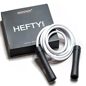 High Activity- Adjustable Heavy Jump Rope for Men, Women & Children - Heavy Skipping Rope for Exercise Workout, Endurance & Weight Loss - Tangle Free Jumping Rope