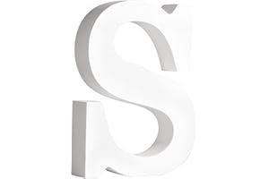 Rayher MDF-Buchstabe S, weiß, 7,7 x 11 cm, Stärke 2 cm, 3D-Buchstaben Holz, Holz-Buchstaben FSC zertifiziert, 64558102