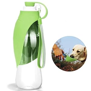 HJHY Botella de Agua portátil para Mascotas, dispensador de Agua de Viaje Reversible y Ligero para Perros o Gatos, Hecha de Silicona para Alimentos (20 oz)