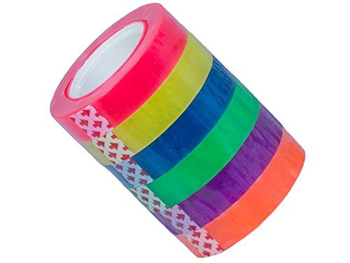 Klebeband Klebefilm 33m x 12mm bunt farbig 6 Rollen