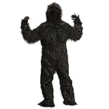 Gorilla Kostüm aus Plüsch Affe Ganzkörperkostüm Affen Plüschkostüm Zoo Strampler Dschungel Jumpsuit Maskottchen Tierkostüm King Kong Outfit Verkleidung Fastnacht - 