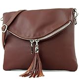 ein Hauptfach mit Reißverschluss und Magnetverschluss verschließbar | innerhalb des Hauptfaches ist ein seitliches Innenfach mit Reißverschluss für z. B. Ihr Smartphone geeignet angebracht | auf der Rückseite befindet sich ein Außenfach mit Reißverschluss | der verstellbare Schultergurt von ca. 69 - 129 cm Länge ist abnehmbar | dekorativer Lederquasten-Anhänger am Doppelzipper-Reißverschluss | Innenmaterial: Textil