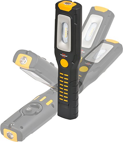 Brennenstuhl LED Taschenlampe mit Akku / Akku Multifunktionsleuchte mit 6 superhellen SMD-LED´s (3 Stunden Leuchtdauer, 360° drehbarer Haken, knickbarer Haltefuß, 2 starke Magnete) Farbe: schwarz/gelb - 6