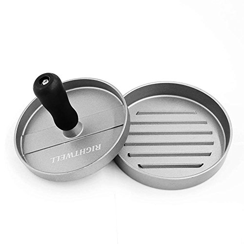 Rightwell Profi Aluminum Beschichet Runden Hamburgerpresse 11cm-Antihaft Burger Presse
