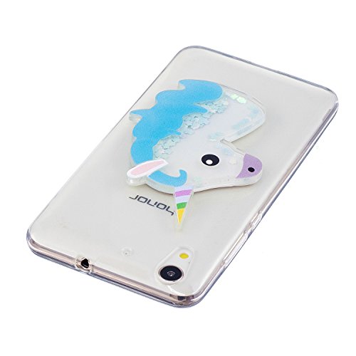 Funda Huawei Y6 II  Carcasa Huawei Honor 5A  Caselover 3D Bling Silicona TPU Unicornio Carcasas para Huawei Y6 II   Huawei Honor 5A Glitter L  quido Arena Movediza Protecci  n Caso Sparkle Brillar Cristal Tapa Case Suave Transparente Claro Bumper Cover Anti Ara  azos Choque Absorci  n Cubierta Caja  5 5 pulgadas  - Azul