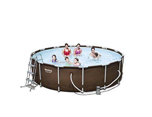 Bestway Power Steel Rattan Frame Pool Set mit Filterpumpe + Zubehör, 427x107cm - 2