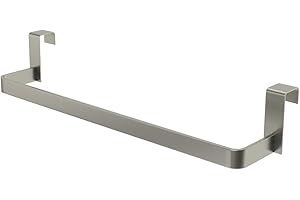 MICE COLLECTION Mice- Toallero de Barra para Mueble, Toallero de Acero Inoxidable - Resistente a Arañazos y Vapor - Sin taladros para Mueble - 36 cm (Niquel Cepillado)