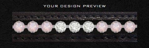 Pink Equine Tyffany Wave Bespoke Browband - Black Leather - Full 43cm - 03 ROSE ALABASTER