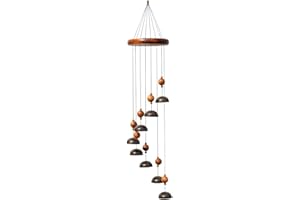 CIM Carillon - Spiral Klangschalen - Hauteur Totale: 76cm - Inclus Crochet de Suspension – Décoration résistant aux intempéries - Carillon du Vent