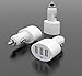 Produktbild Outstanding Value Drei-Port-USB Car Charger / USB 3 (2.1a, 1.0a und 1.0a) Ports zum gleichzeitigen Laden Drei Geräte / Kompatibel mit allen Apple & Android Tablets, Telefone und Geräte usw. / Inklusive Ipad Luft, Ipad4, Ipad3, Ipad2, Ipad iPhone 5, iPhone 5S, iPhone 5C Samsung Galaxy S5, S4, S3, S2, Galaxy Note 3, Anmerkung 2 Galaxy Exhibit 4G, Mega 6.3, Legend, LG G2, Galaxy, Nokia Lumia 521 Kindle, HTC One, Nexus 5, 7, Droid, Motorola Razr Maxx, HD, Blackberry und mehr (weiß)