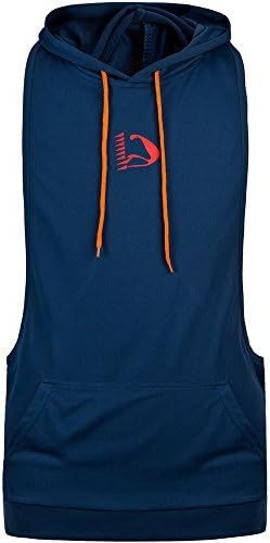 HASIDING Athletic Trainning Tank Tops Fitness Sleeveless Sexy Muscle Hoodies Shirt Dark Blue XL